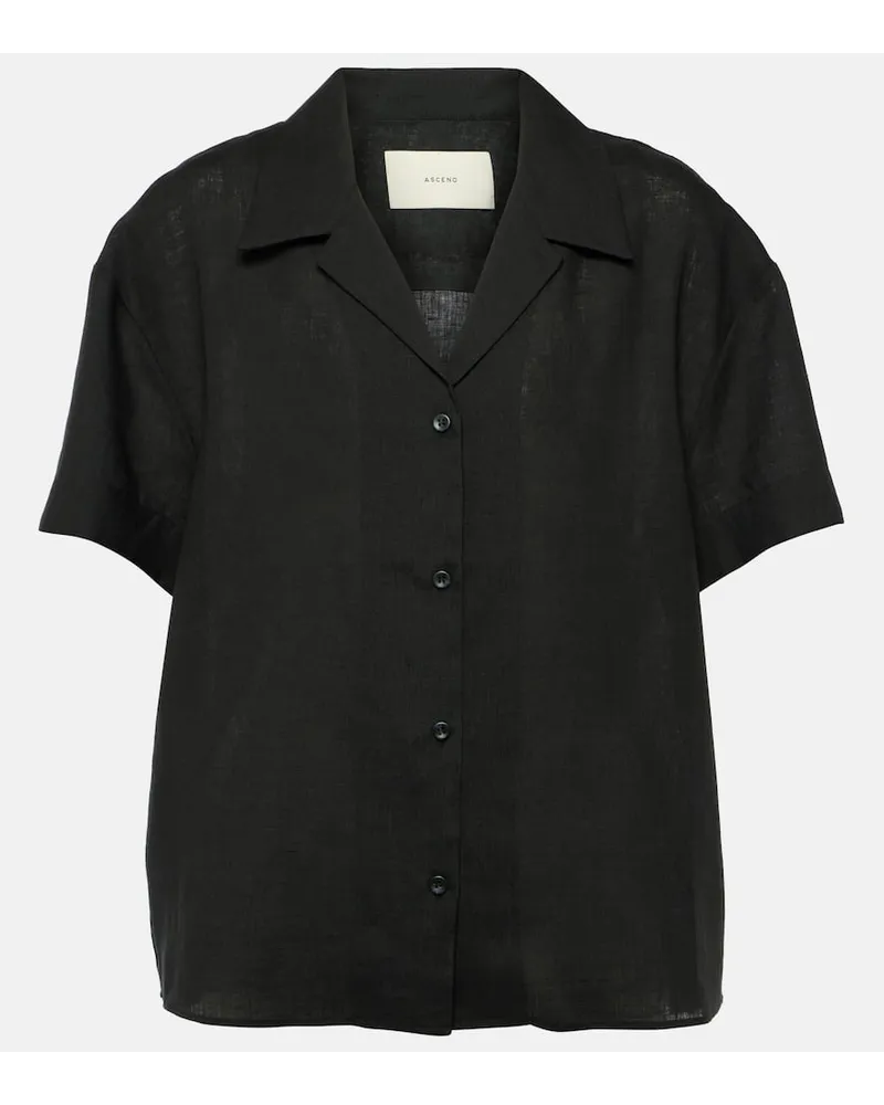 ASCENO Camicia Prague in lino Nero