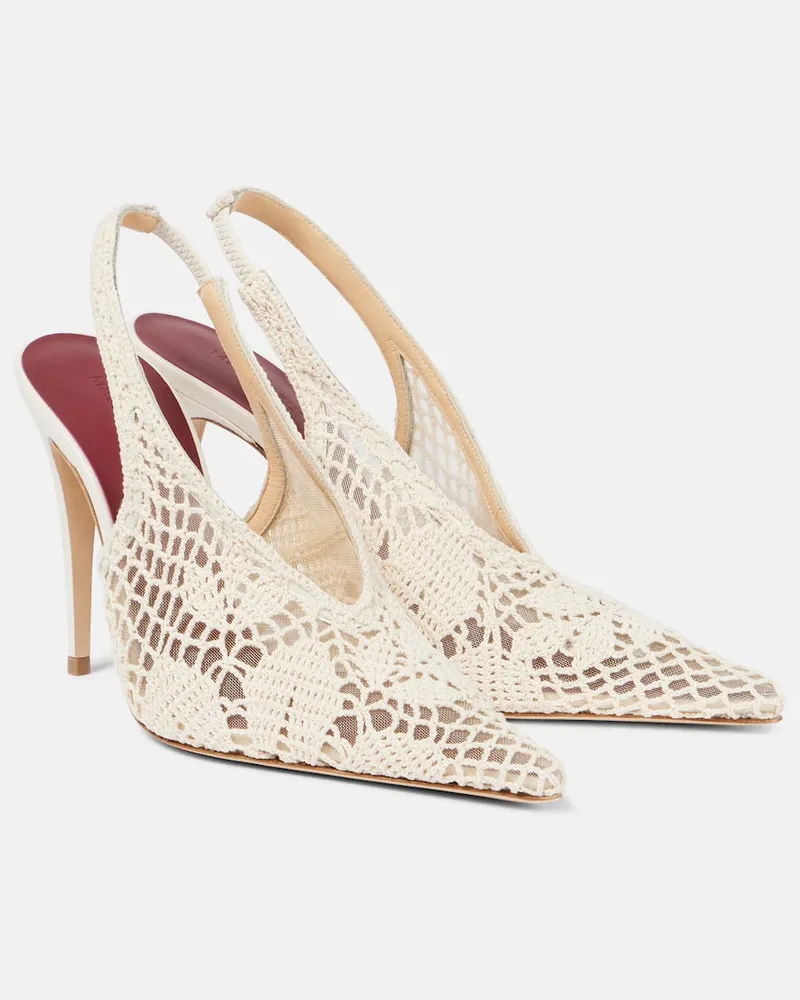 Magda Butrym Pumps slingback 105 in crochet Bianco