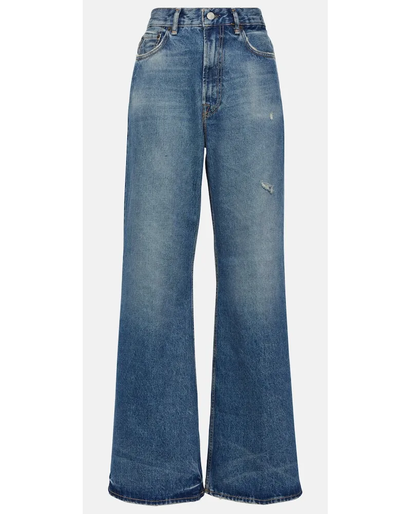 Acne Studios Jeans a gamba larga 2022F a vita alta Blu