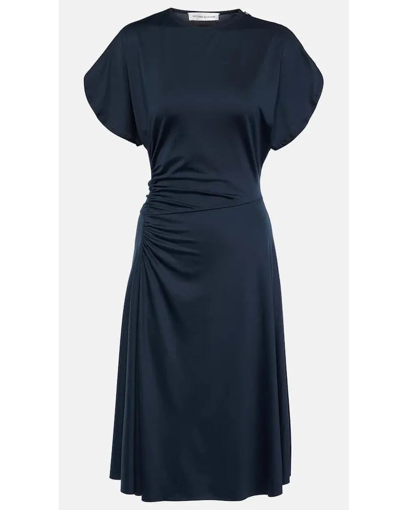 Victoria Beckham Abito midi con ruches Blu
