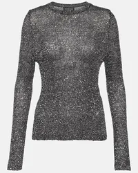 Balenciaga Pullover in maglia lamé con paillettes Nero