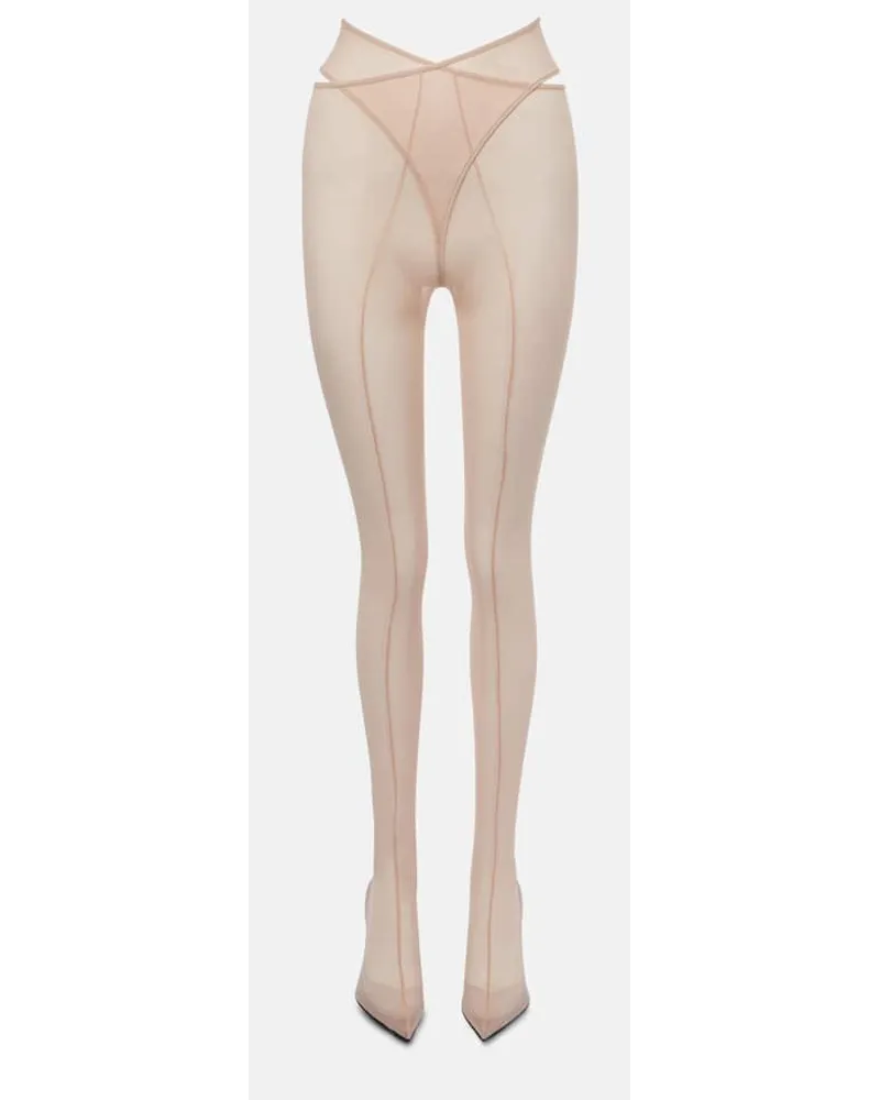 ATTICO Stivali cuissardes Cheopissima in mesh Beige