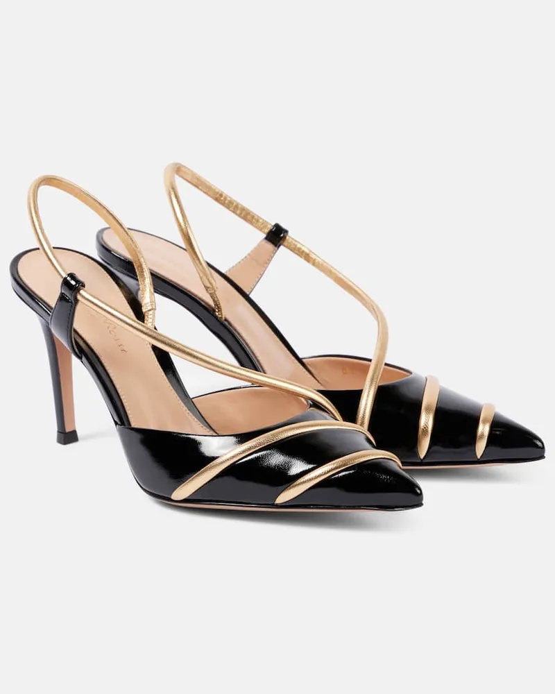 Gianvito Rossi Pumps slingback 85 in vernice Nero