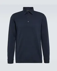 Loro Piana Polo in cotone piqué Blu