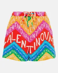 Valentino Garavani Shorts in seta con stampa Multicolore