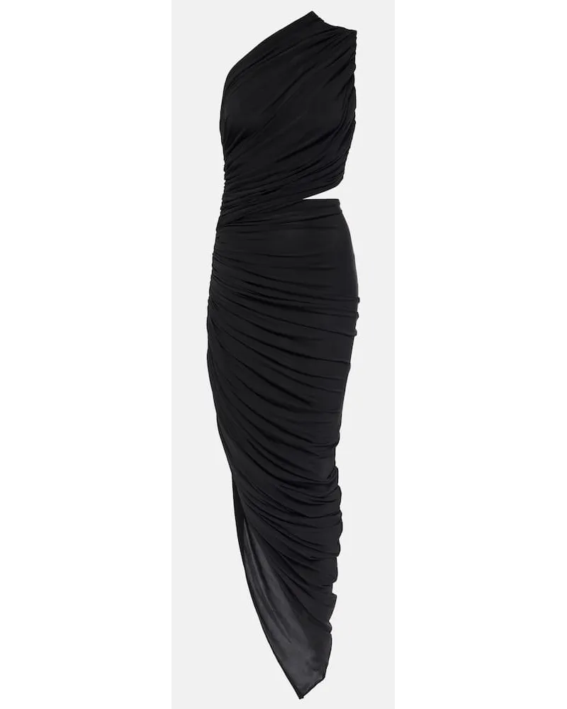 Alaïa AlaÃ¯a Abito midi monospalla con cut-out Nero