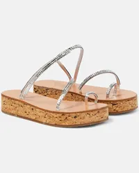 Ancient Greek Sandals Sandali con plateau Eleftheria in pelle Argento