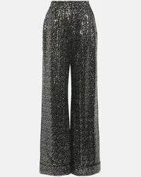 Dolce & Gabbana Pantaloni a gamba larga con paillettes Grigio