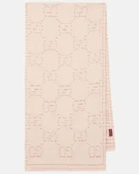 Gucci Sciarpa in jacquard di misto lana GG Bianco