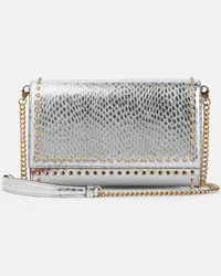 Christian Louboutin Clutch Paloma in pelle con stampa Argento