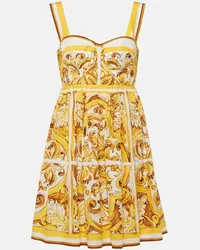 Dolce & Gabbana Miniabito Majolica in cotone Giallo