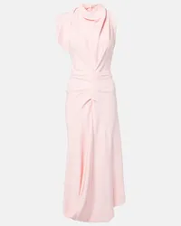 Victoria Beckham Abito midi in crêpe Rosa