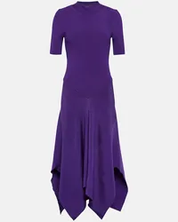 Stella McCartney Abito midi asimmetrico in jersey Viola