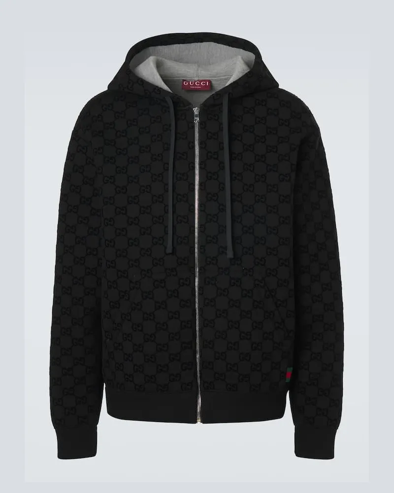 Gucci Felpa in jersey GG con cappuccio Nero