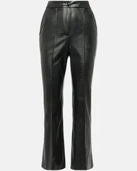 Max Mara Pantaloni flared Queva in similpelle Nero