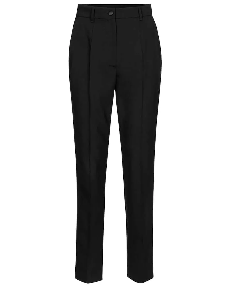 Dolce & Gabbana Pantaloni slim in lana Nero