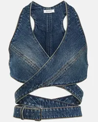 Alaïa Alaïa Bralette di jeans a portafoglio Blu