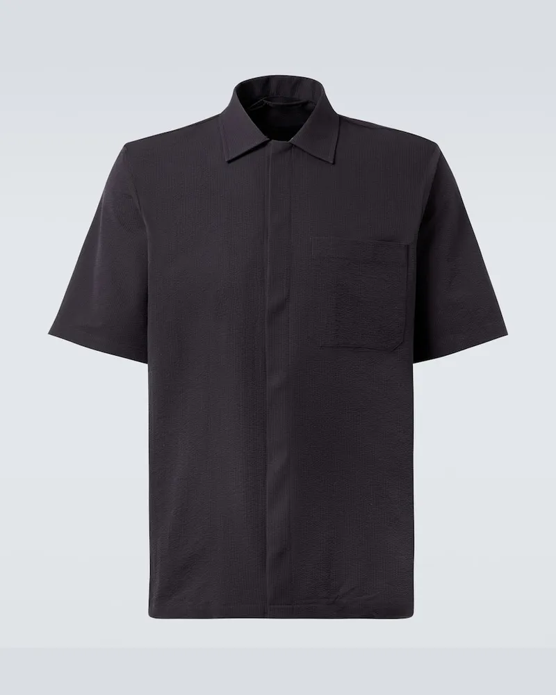 Herno Polo in seersucker a righe Blu