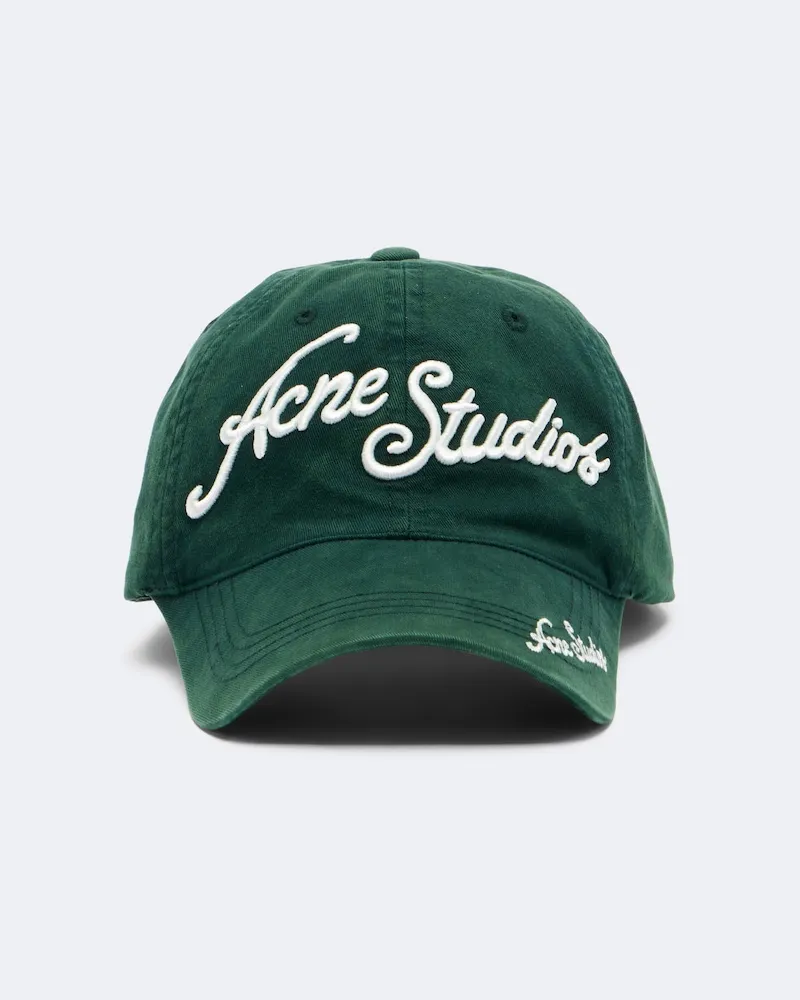 Acne Studios Cappello da baseball in denim con logo Verde