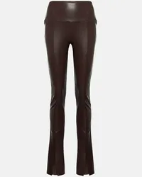 Norma Kamali Leggings flared in similpelle Marrone