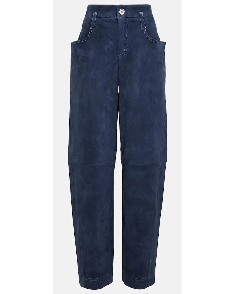 Stouls Pantaloni a gamba larga Cassidy in pelle Blu