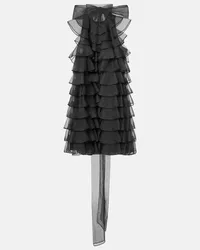 Valentino Garavani Abito corto in organza di seta Nero