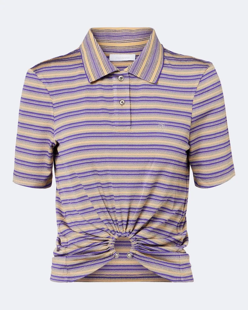 Paco Rabanne Top in crêpe a righe Multicolore