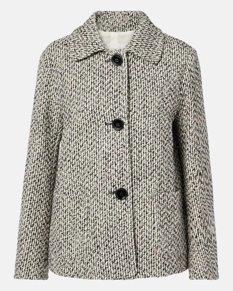 Max Mara Giacca in misto lana e cotone Multicolore