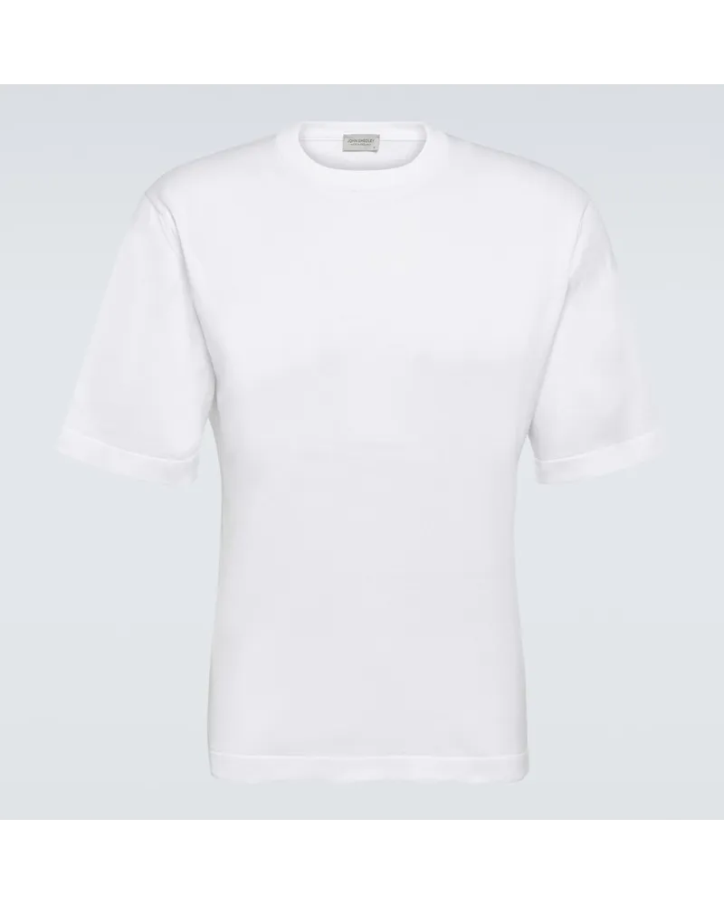 John Smedley T-shirt Tindall in jersey di cotone Bianco