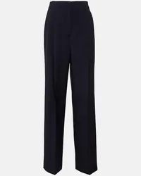 Prada Pantaloni a gamba larga in lana e mohair Blu