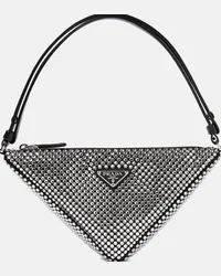 Prada Borsa Triangle con cristalli Argento