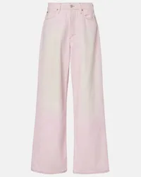 Acne Studios Jeans a gamba larga e vita media Rosa