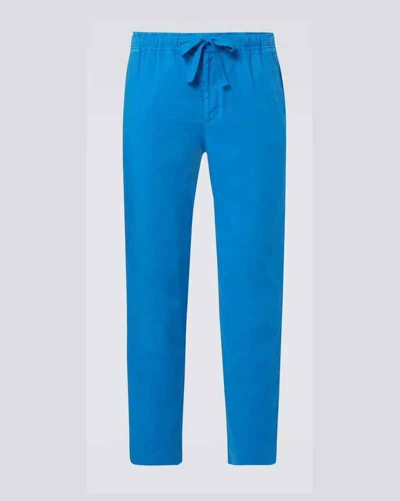 Orlebar Brown Pantaloni regular Alex in misto lino Blu
