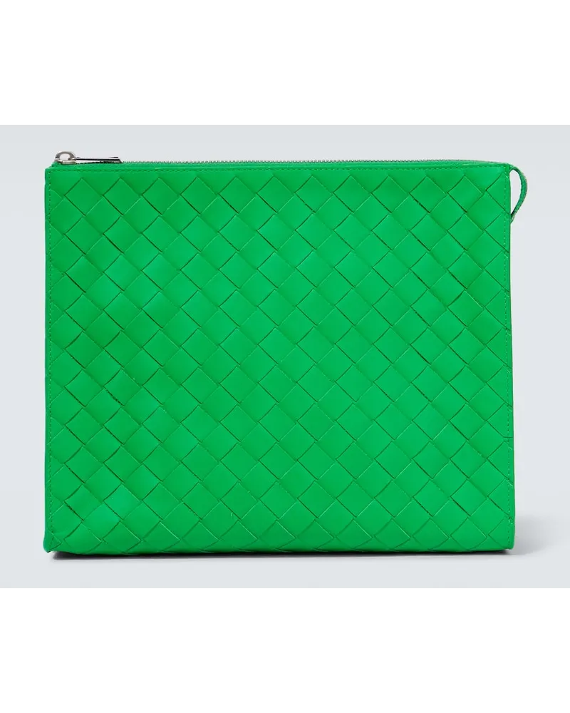 Bottega Veneta Portadocumenti in pelle Intrecciato Verde