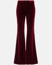 Etro Pantaloni flared in cotone Rosso