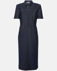 Max Mara Abito midi Faro in jersey di misto cotone Blu