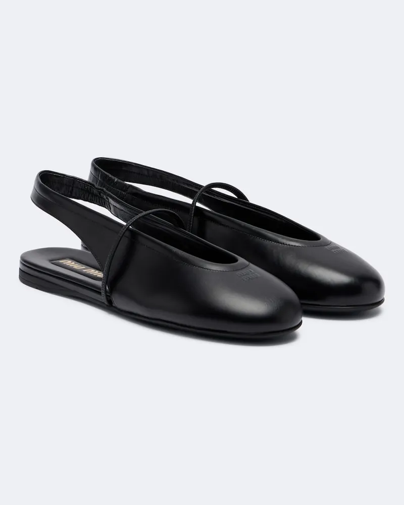 Miu Miu Ballerine slingback in pelle Nero