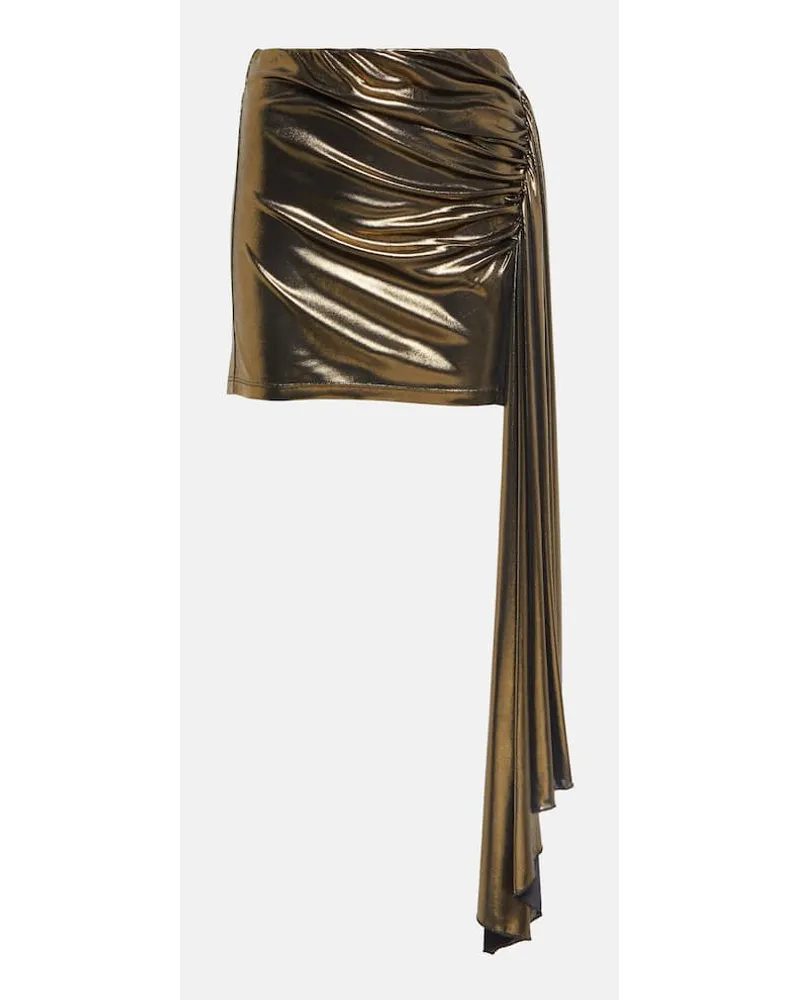 Blumarine Minigonna drappeggiata metallizzata Oro