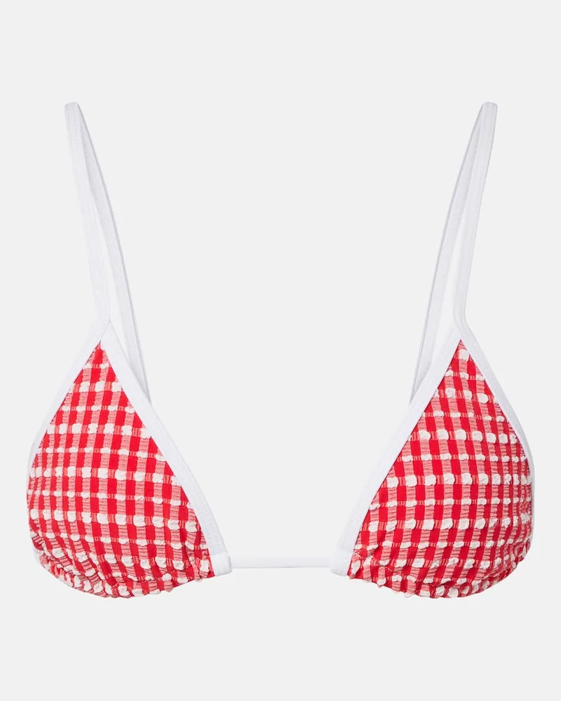 JADE SWIM Top bikini Via a quadri Rosso