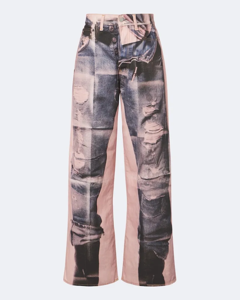 Acne Studios Jeans 1981 a gamba larga trompe l'œil Rosa