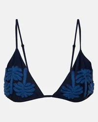 Johanna Ortiz Top bikini con ricamo Blu