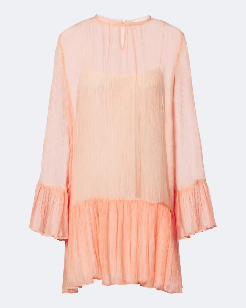 Ulla Johnson Abito corto Emmeline in chiffon di seta Arancione