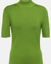 Oscar de la Renta Pullover in misto seta Verde