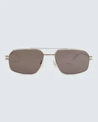 Bottega Veneta Occhiali aviator in metallo Argento