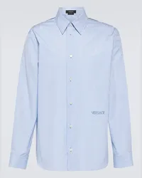 Versace Camicia in cotone a righe Blu