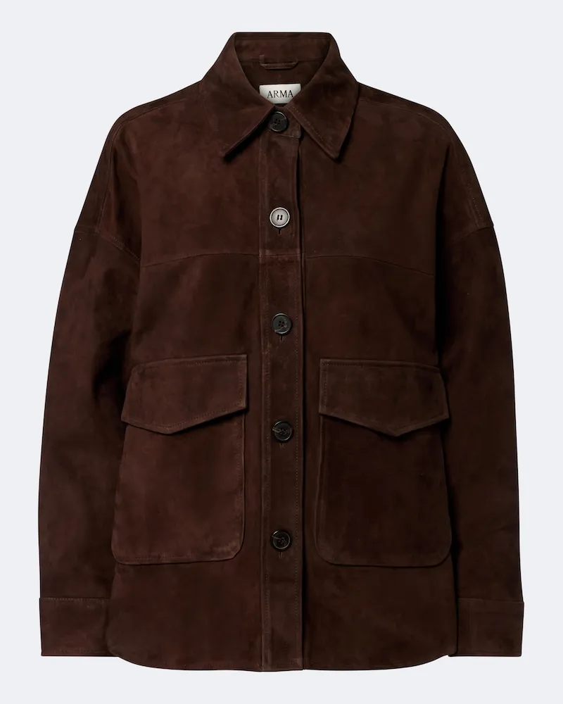 Arma Camicia Kaylee in suede Marrone