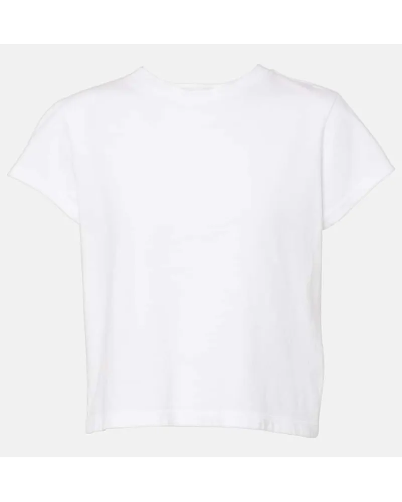 AGOLDE T-shirt cropped Adine in jersey Bianco