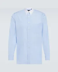 LARDINI Camicia in cotone e seta Blu