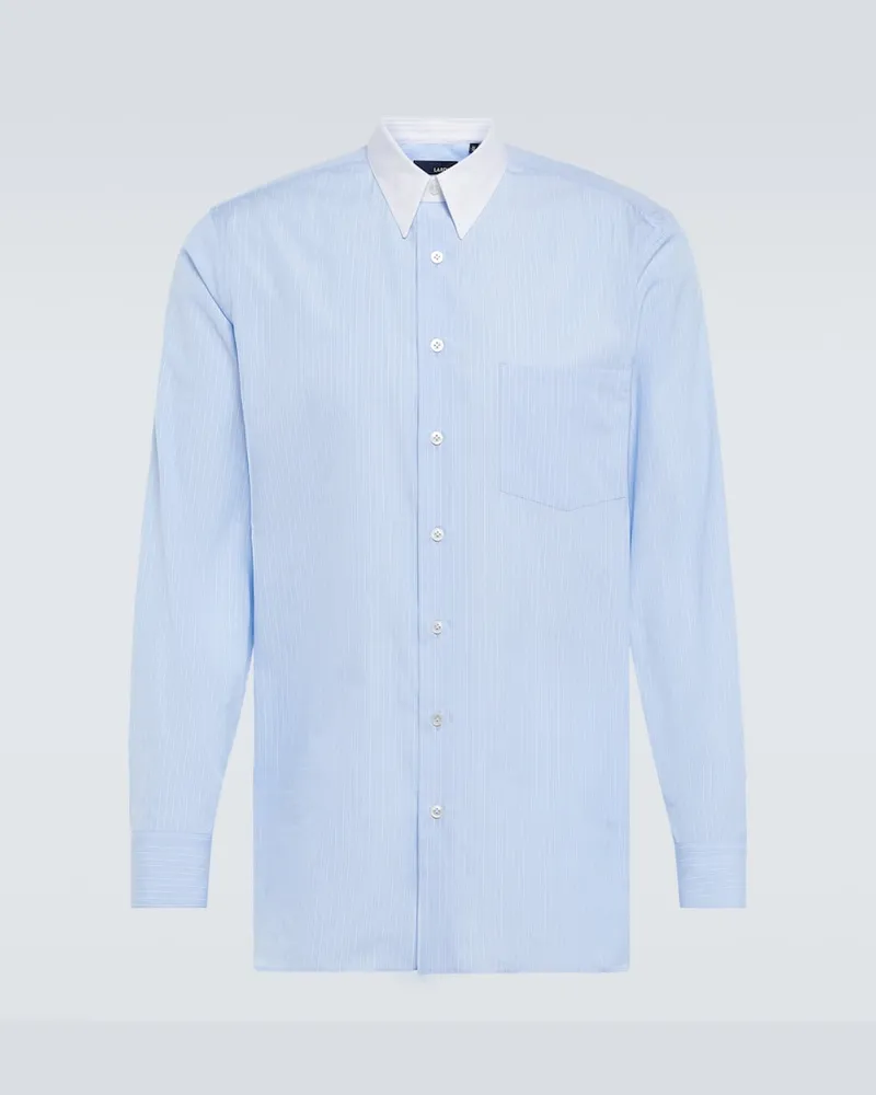 LARDINI Camicia in cotone e seta Blu