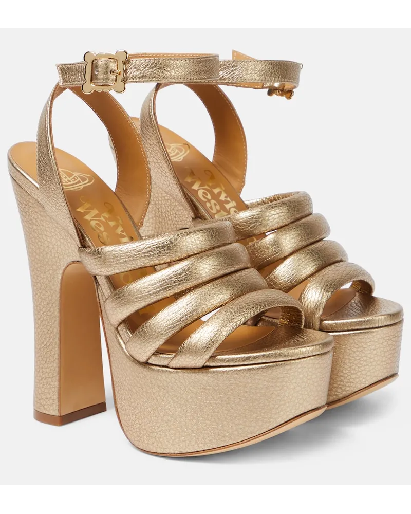 Vivienne Westwood Sandali Britney in pelle con plateau Oro